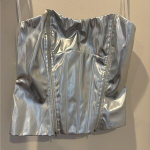 NEW Fashion Nova Silver Corset